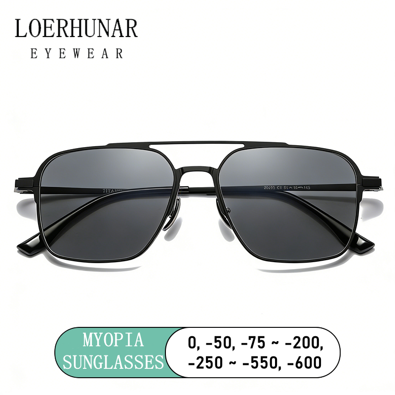 Sunglasses Aviator Polarized - แว่นกันแดดสายตาสั้นแบบคานคู่ไทเทเนียมบริสุทธิ์น้ำหนักเบาพิเศษสำหรับผู้ชายและผู้หญิงแฟชั่นดีไซน์เนอร์สุดหรูสำหรับงานปาร์ตี้และการเดินทาง UV400