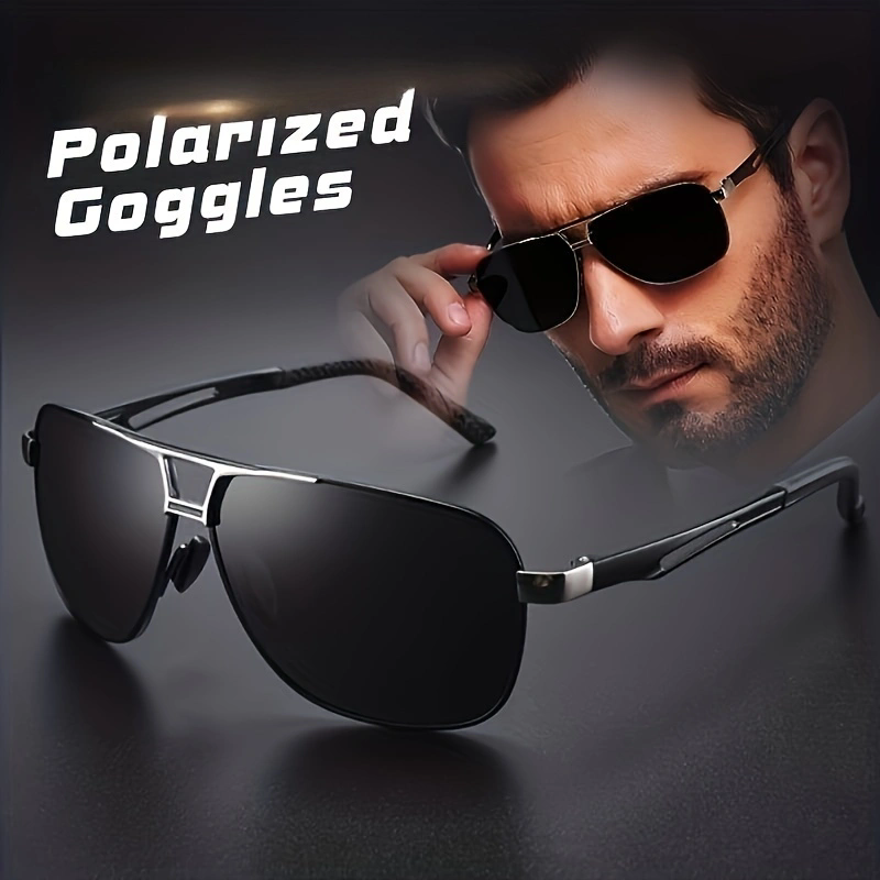 Sunglasses Aviator Polarized - แฟชั่นแว่นตากันแดดไล่โทนสีสําหรับผู้ชายกรอบใหญ่นักบินอาทิตย์แว่นตาออกแบบป้องกันแสงสะท้อน Lunette De Soleil Homme UV400