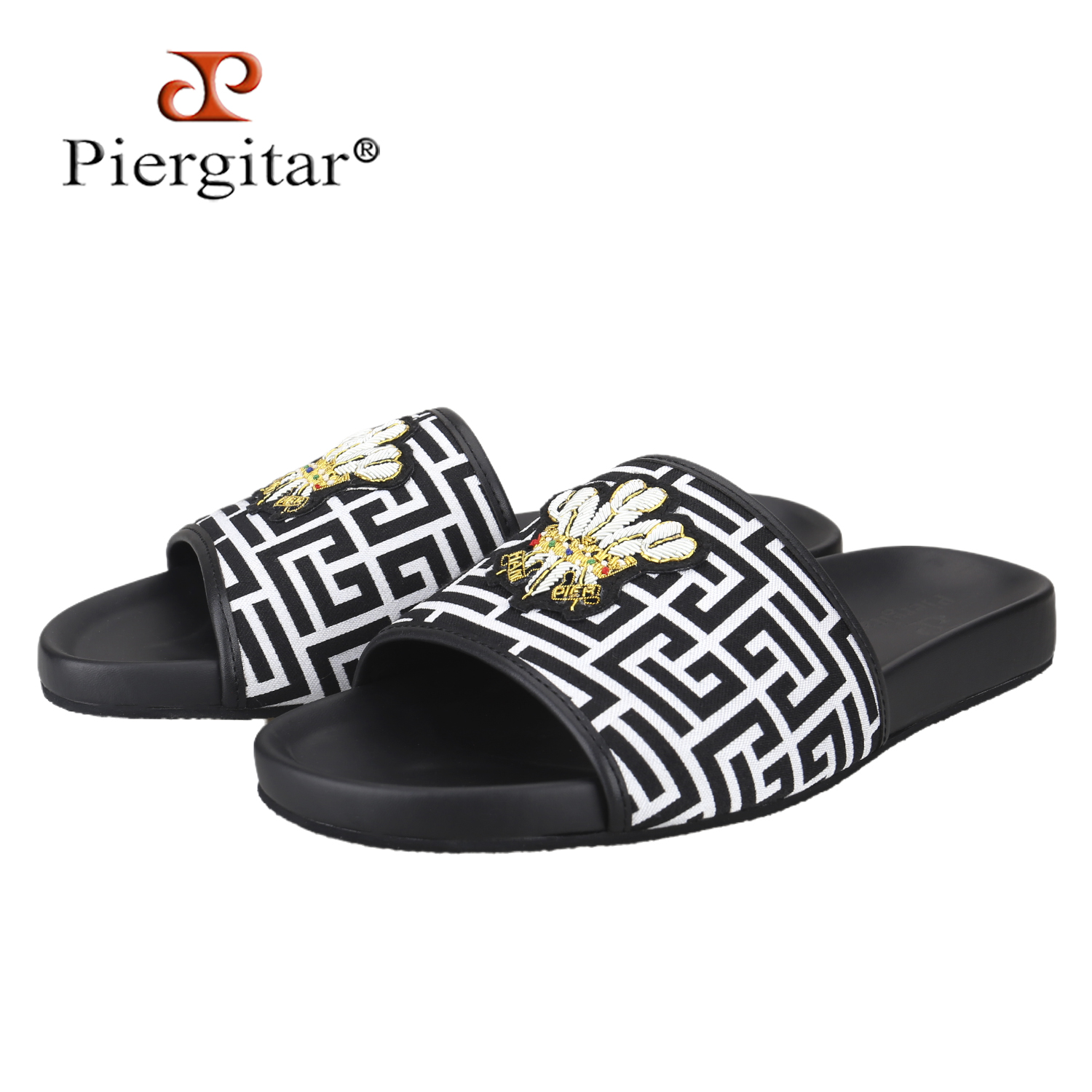 รองเท้าแตะผู้ชายลายพิมพ์ขาวดำร - Flip Flop Leather Men บทวิจารณ์และราคา
